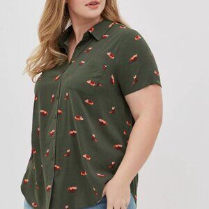 Torrid - Stretch Challis Button-Front Shirt